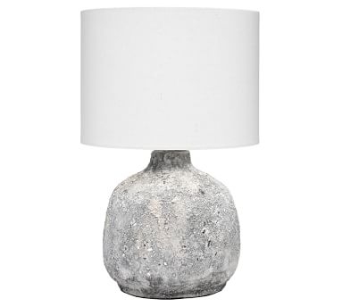 Barstow Ceramic Table Lamp, Grey Textured Ceramic, 14.5" - Image 3