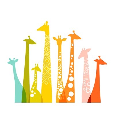 Giraffes Landscape Paper Print Art - Image 0