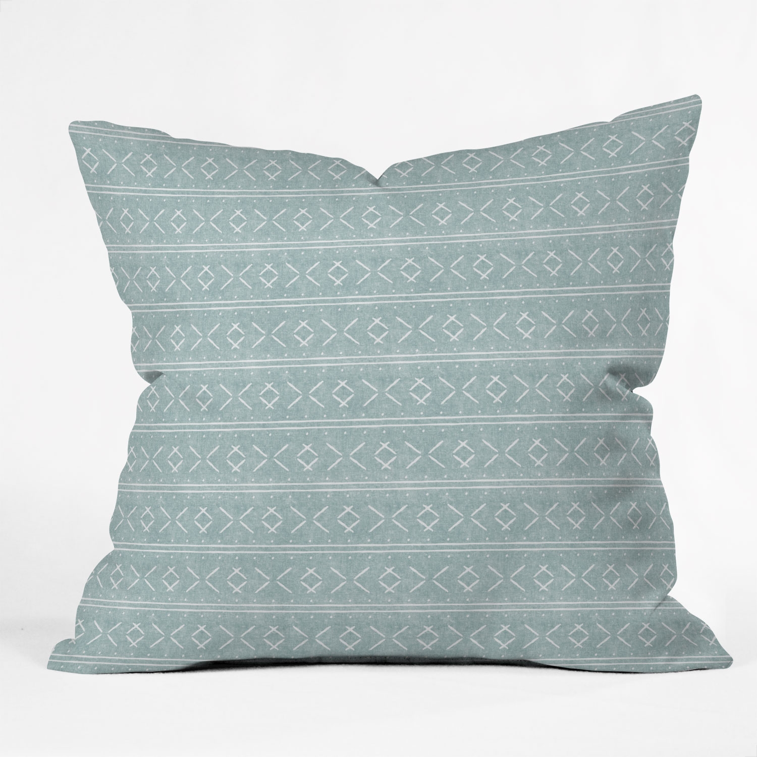 Mud Cloth Stitch Dusty Blue by Little Arrow Design Co - Outdoor Throw Pillow 20" x 20" - Image 1