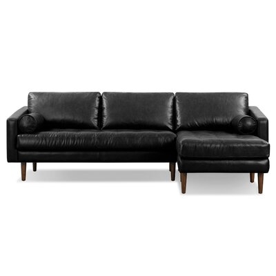 Carrie 104.5" Wide Genuine Leather Sofa & Chaise - Image 0