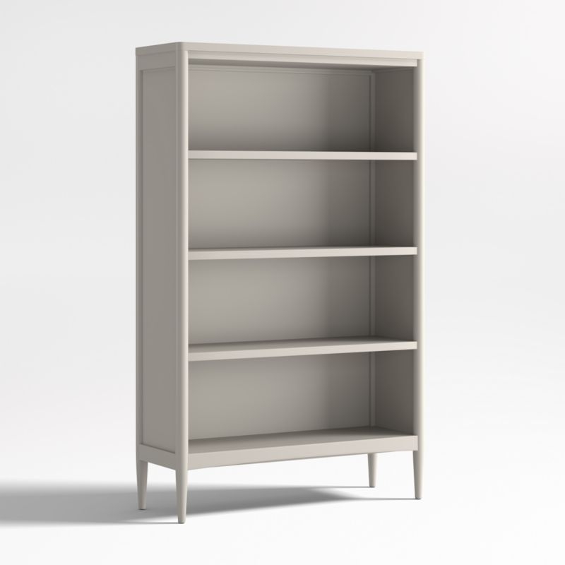 Hampshire Tall Cozy Grey Wood 4-Shelf Kids Bookcase - Image 1