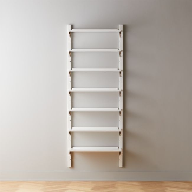 White High-Gloss Single Modular Wall Shelf 88" - Image 0