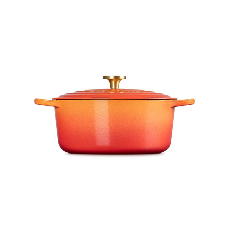 Le Creuset ® Signature 7.25-Qt. Flamme Doree Round Dutch Oven with Crucible Knob - Image 5