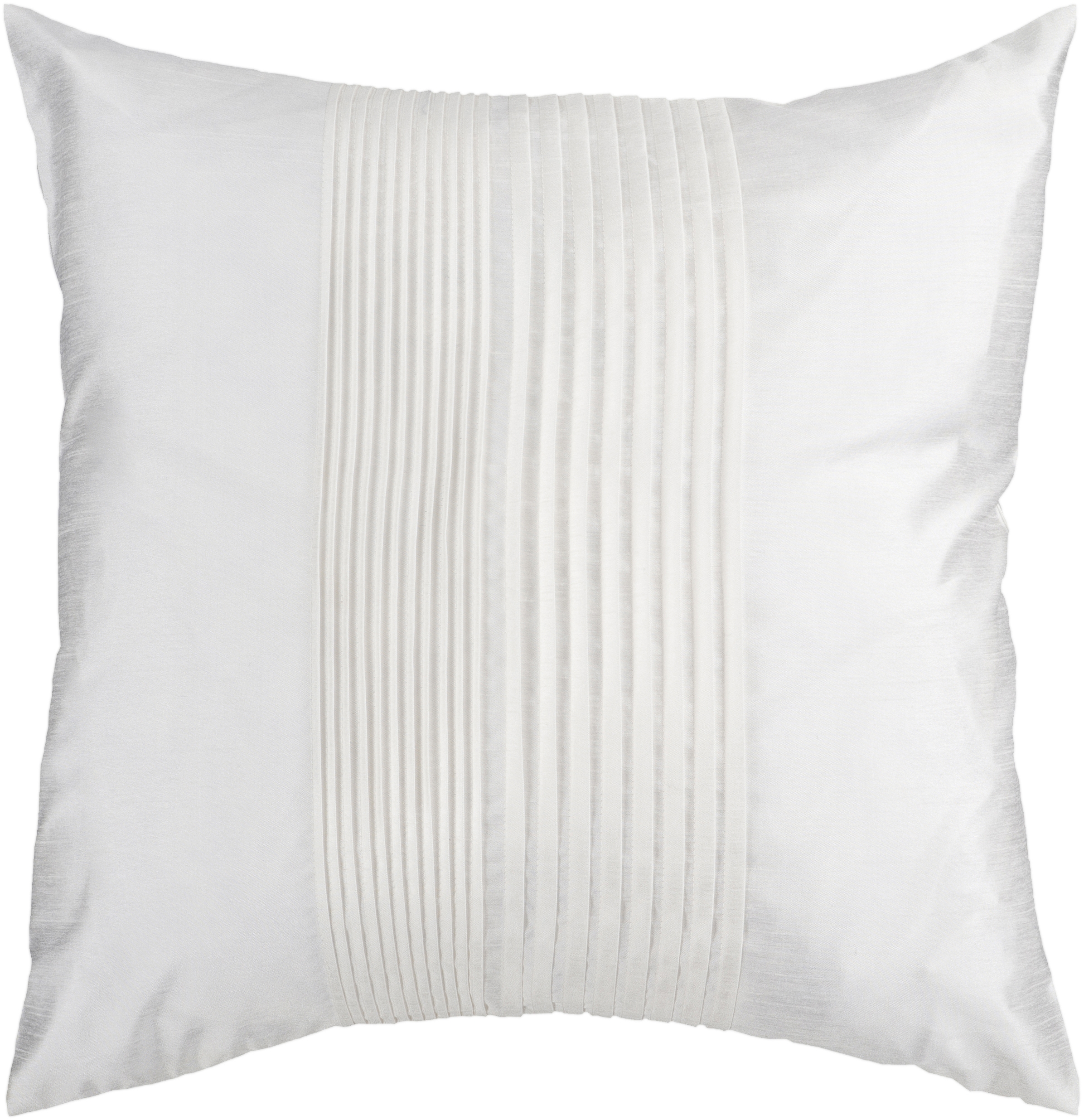 Solid Pleated Throw Pillow, 22" x 22", with down insert - Image 0