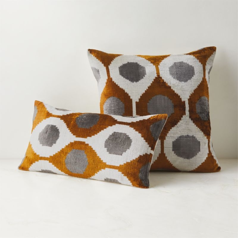 Cerco Turkish Silk Lumbar Pillow with Feather-Down Insert 23''x11'' - Image 3