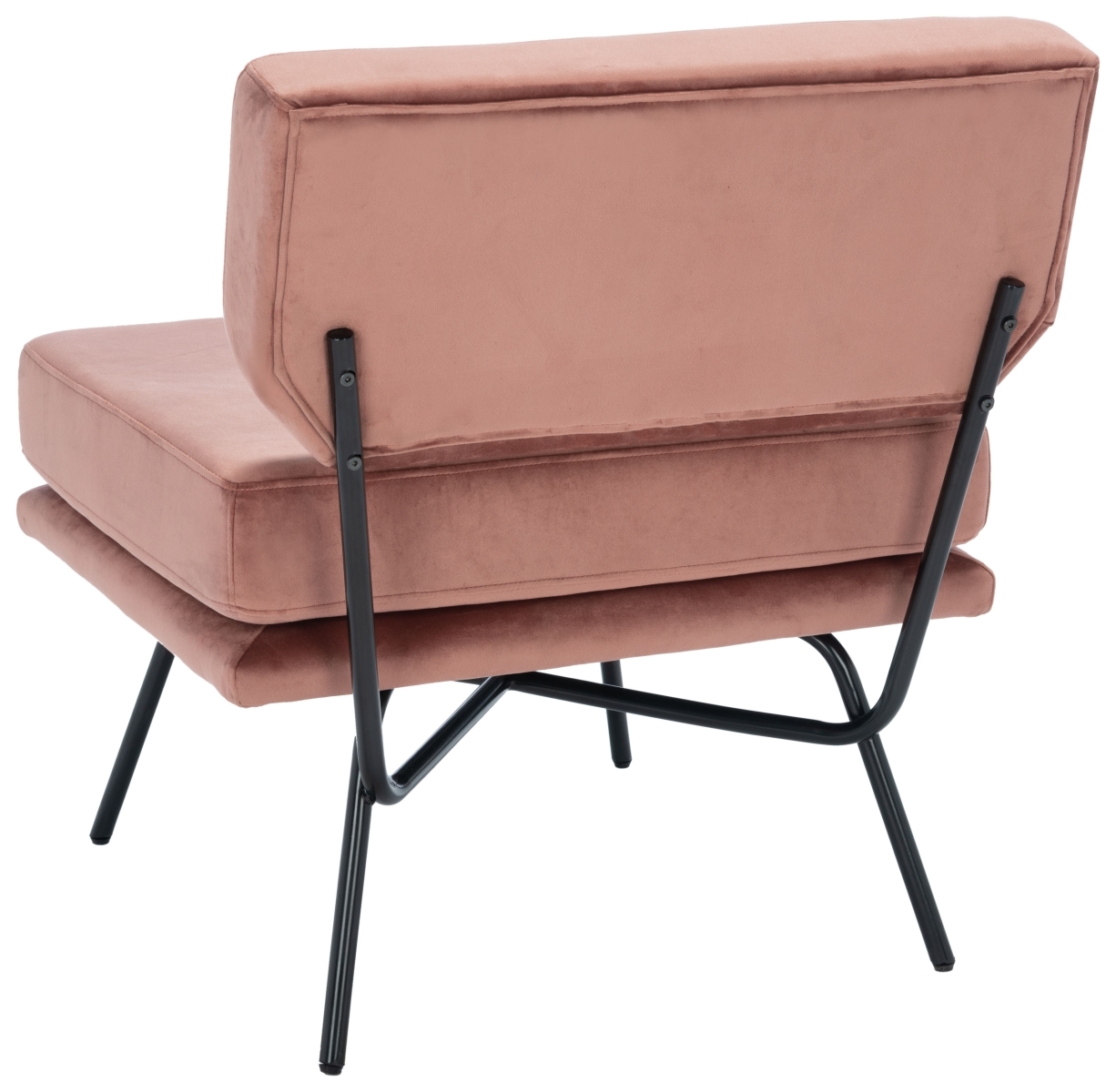 Kermit Accent Chair - Dusty Rose / Black - Safavieh - Image 8