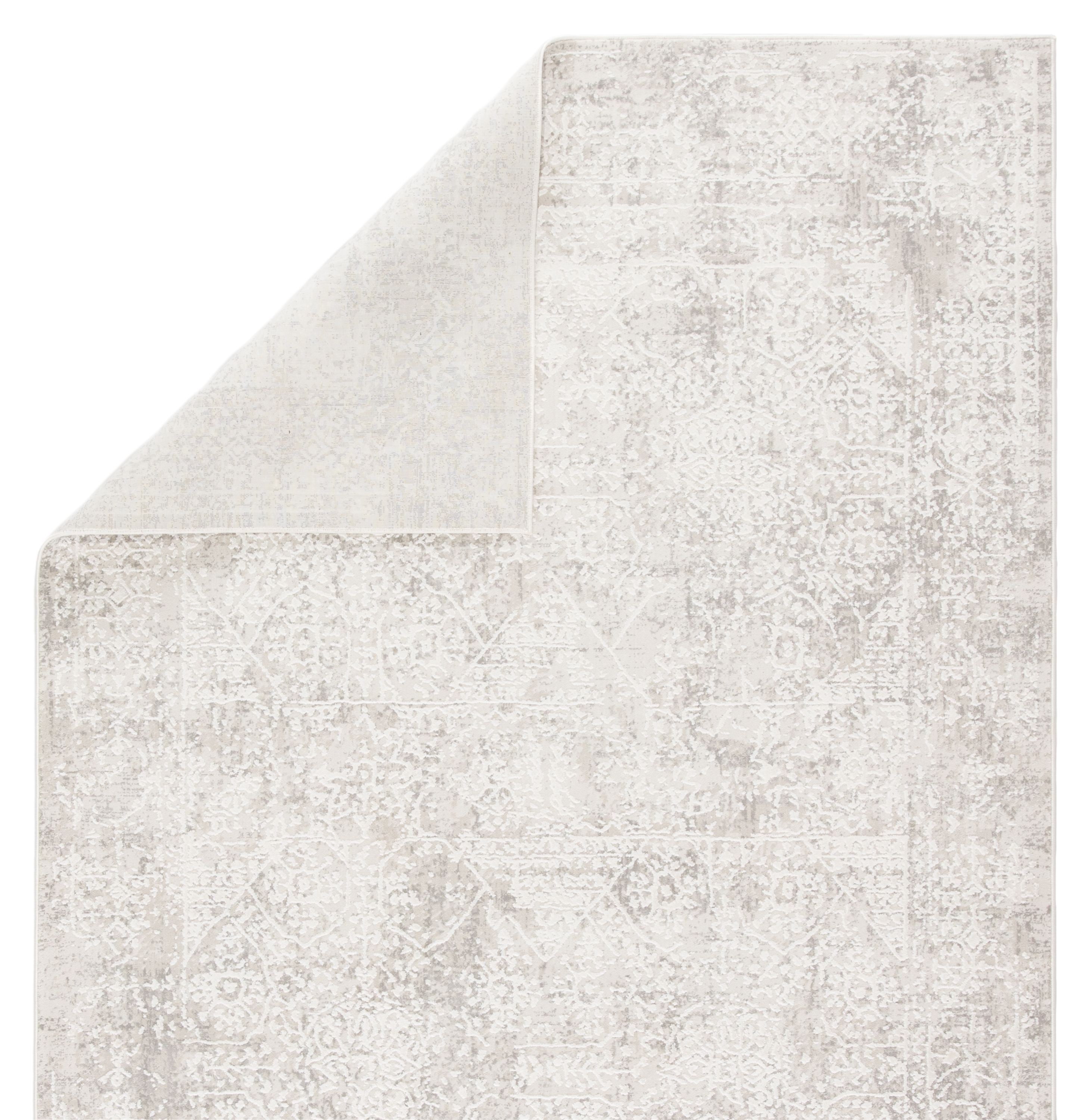 Lianna Abstract Silver/ White Area Rug (5' X 7'6") - Image 2