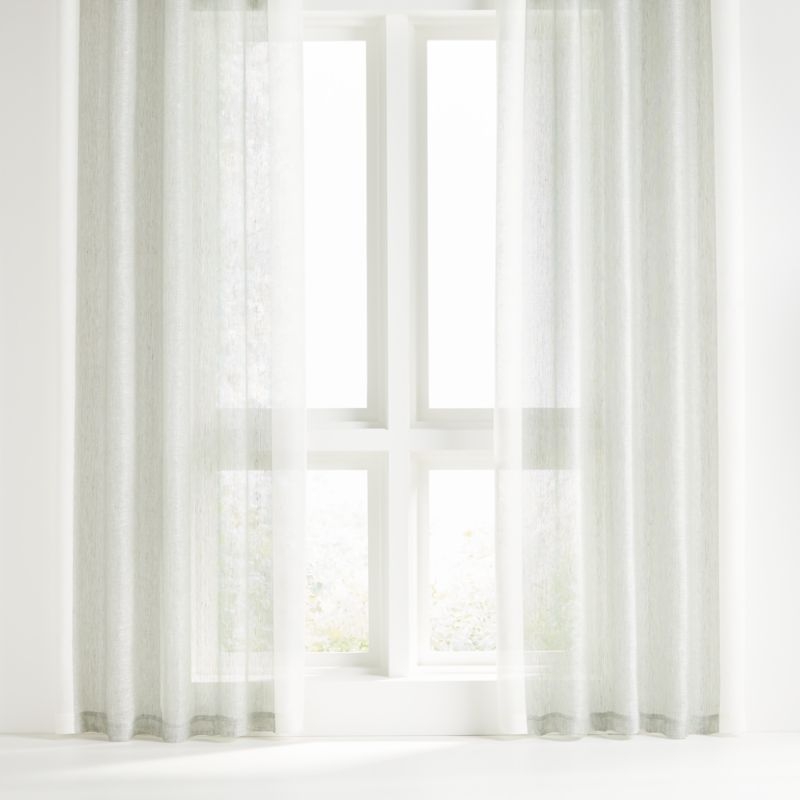 Deseray Off White Mesh Curtain Panel 48"x96" - Image 2