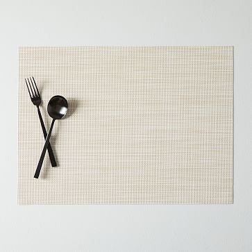 Chilewich Easy-Care Mini Basketweave Placemat, Gravel - Image 3