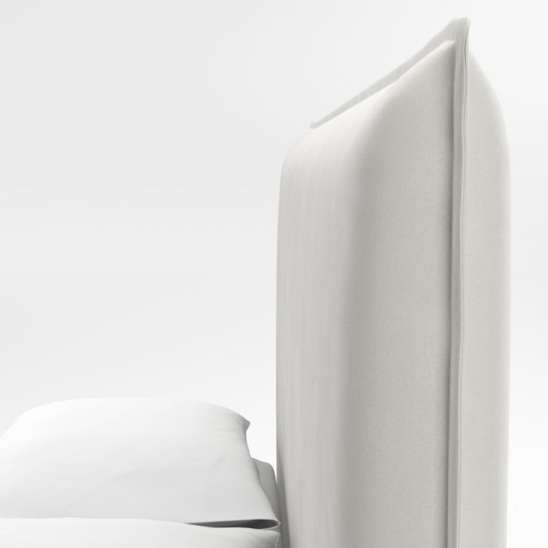 Arvada 54" Beige Upholstered Queen Headboard with Storage Bed Base - Image 1