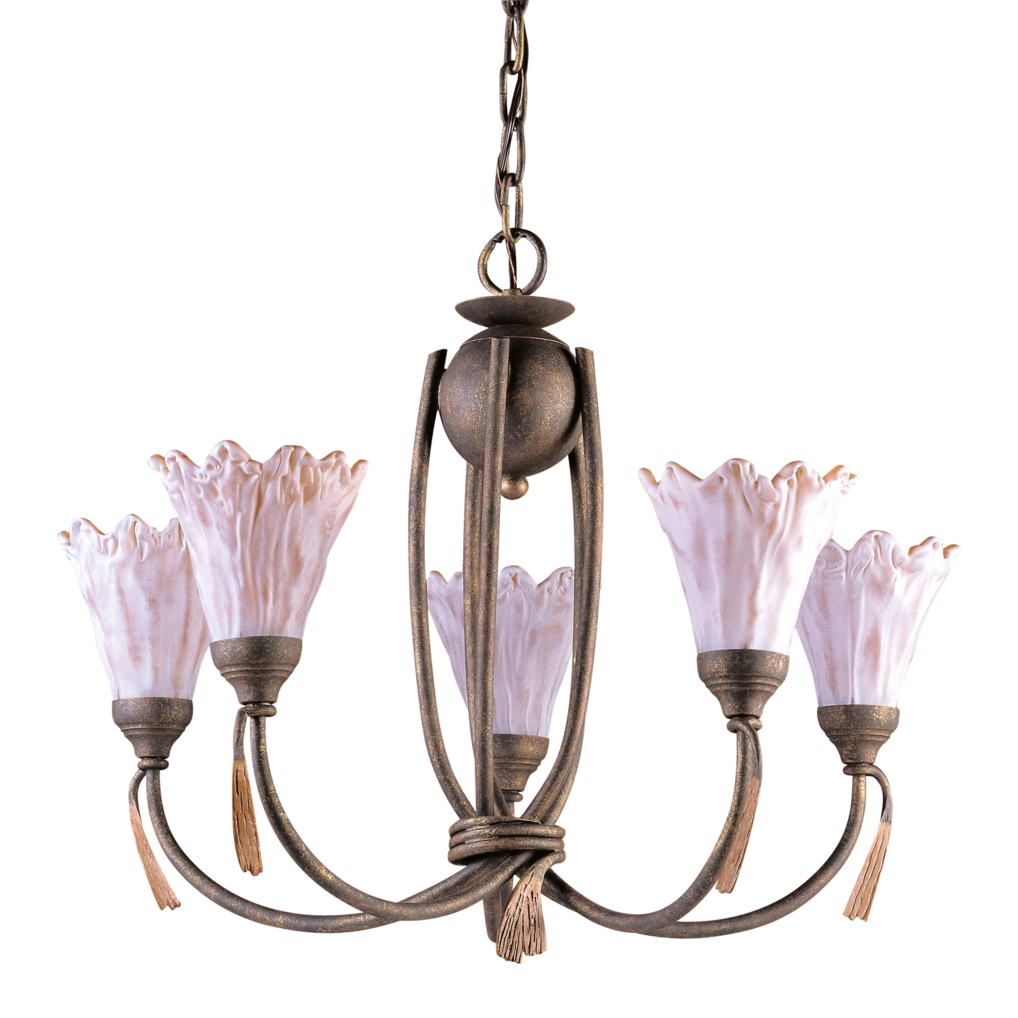 Villa D-Eleganza 5-Light Chandelier in Olde World Finish with Floral-look Shades - Image 0