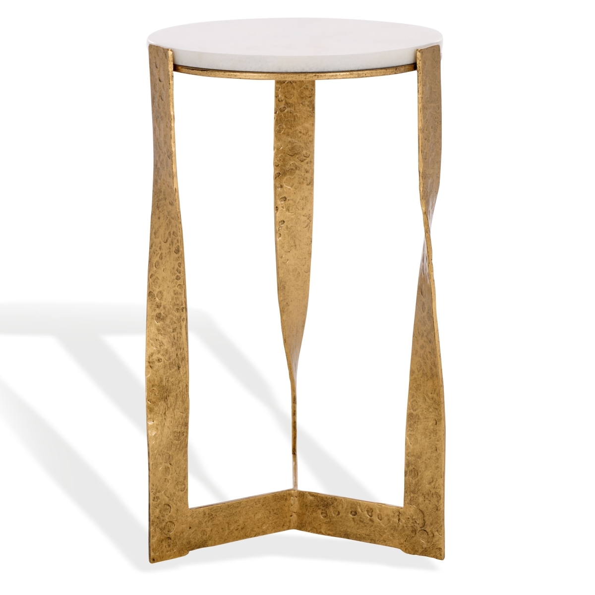 Raynie Metal Accent Table - Brass/White - Image 5