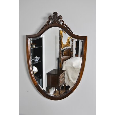 Mahogany Carved Shield Mirror - Image 0
