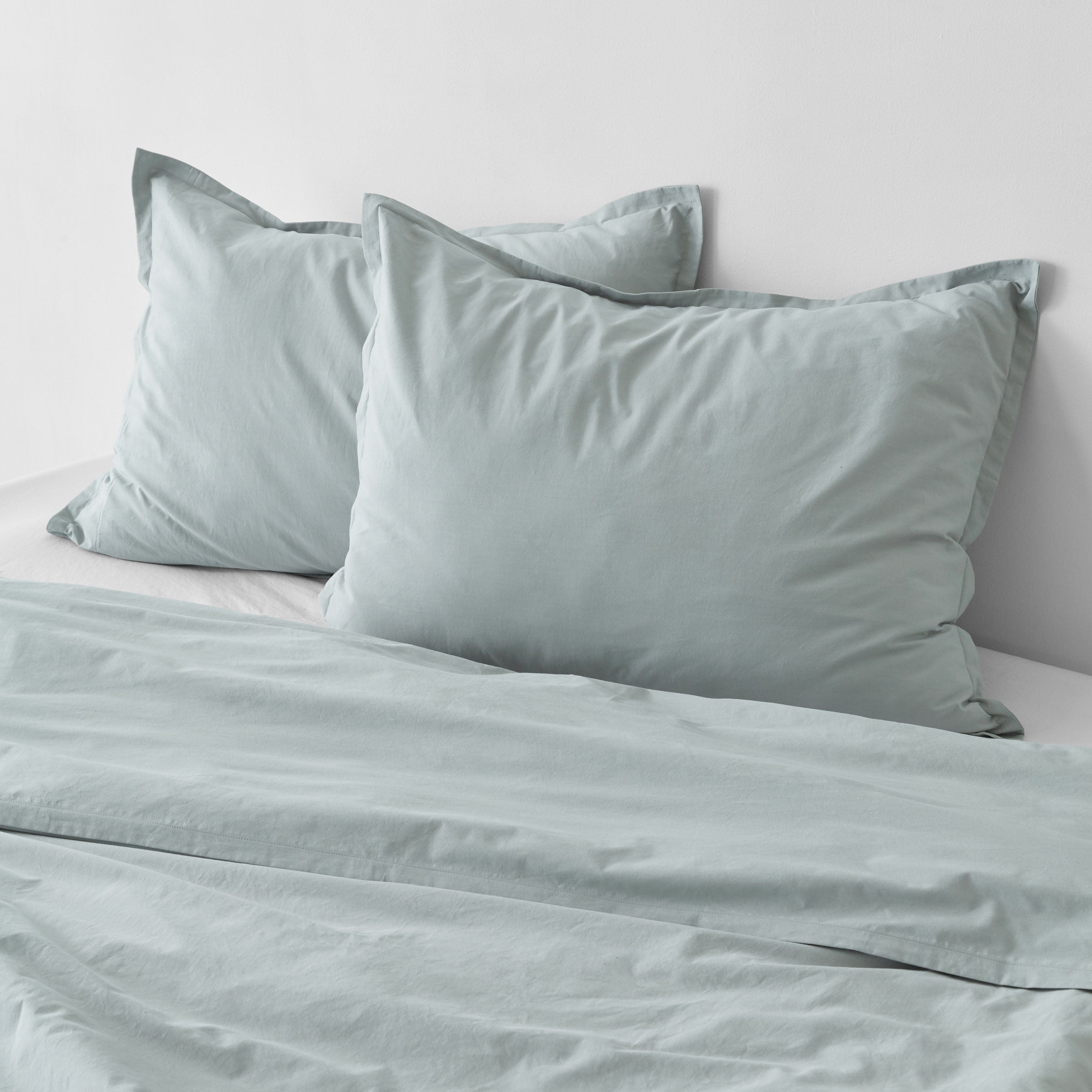 The Citizenry Organic Stonewashed Percale Duvet | Full/Queen | Duvet Only | Seaglass - Image 10