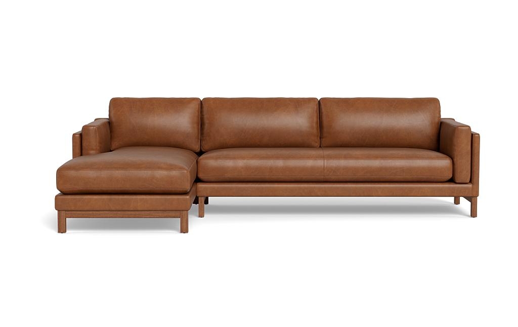 Gaby Leather 3-Seat Left Chaise Sectional - Image 0