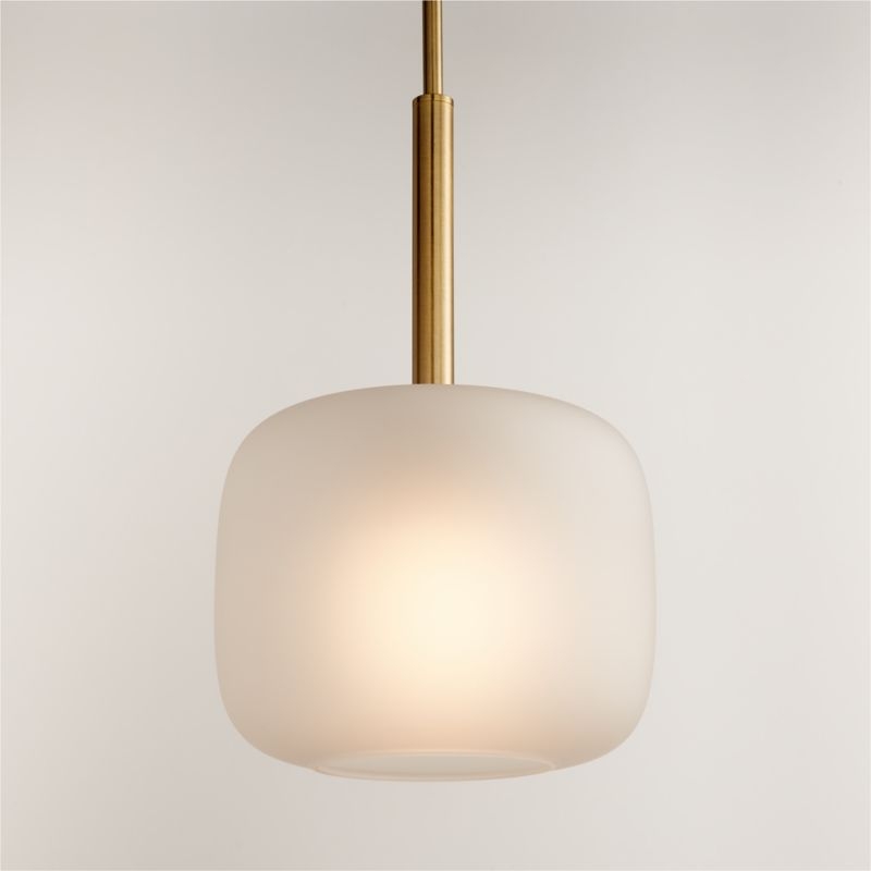 Colombe Burnished Brass and Glass Pendant Light 10" - Image 1
