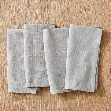 Textured Cotton Napkins, Set of 4, Bluebird - Image 3