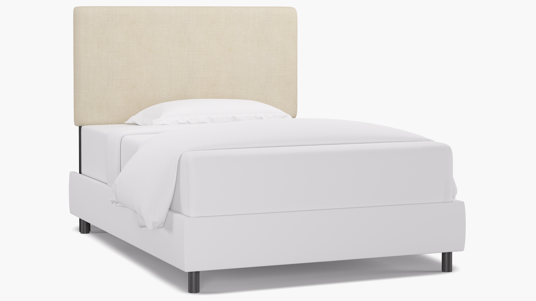 Square Back Headboard, Talc Everyday Linen, Full - Image 0