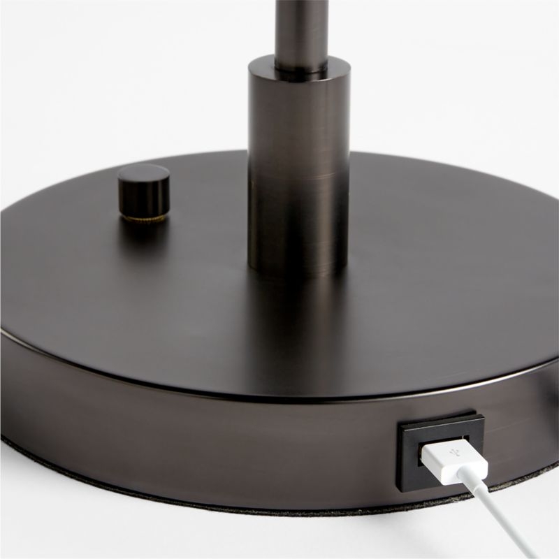 Zain Dark Pewter Grey Table Lamp with USB Port 18" - Image 4
