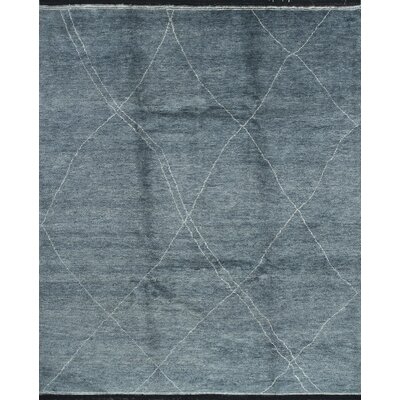 One-of-a-Kind Gabrien Hand-Knotted 8'4" x 10'4" Wool Area Rug in Blue - Image 0