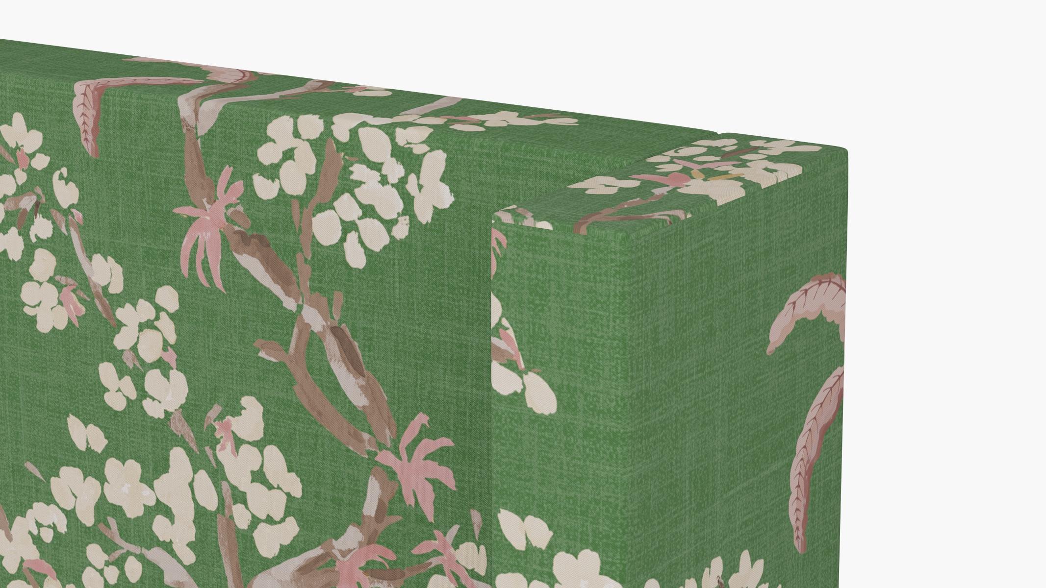 Modern Wingback Headboard, Jade Cherry Blossom, Twin - Image 2