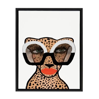 'Cheetah 4' by Kendra Dandy - Bouffants and Broken Hearts - Floater Frame Painting Print on Canvas - Image 0