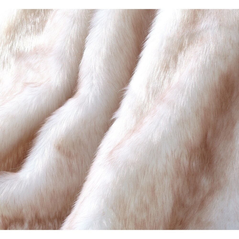 Thiele Luxury Tip Dye Faux Fur Throw, Blush Mink - Image 2