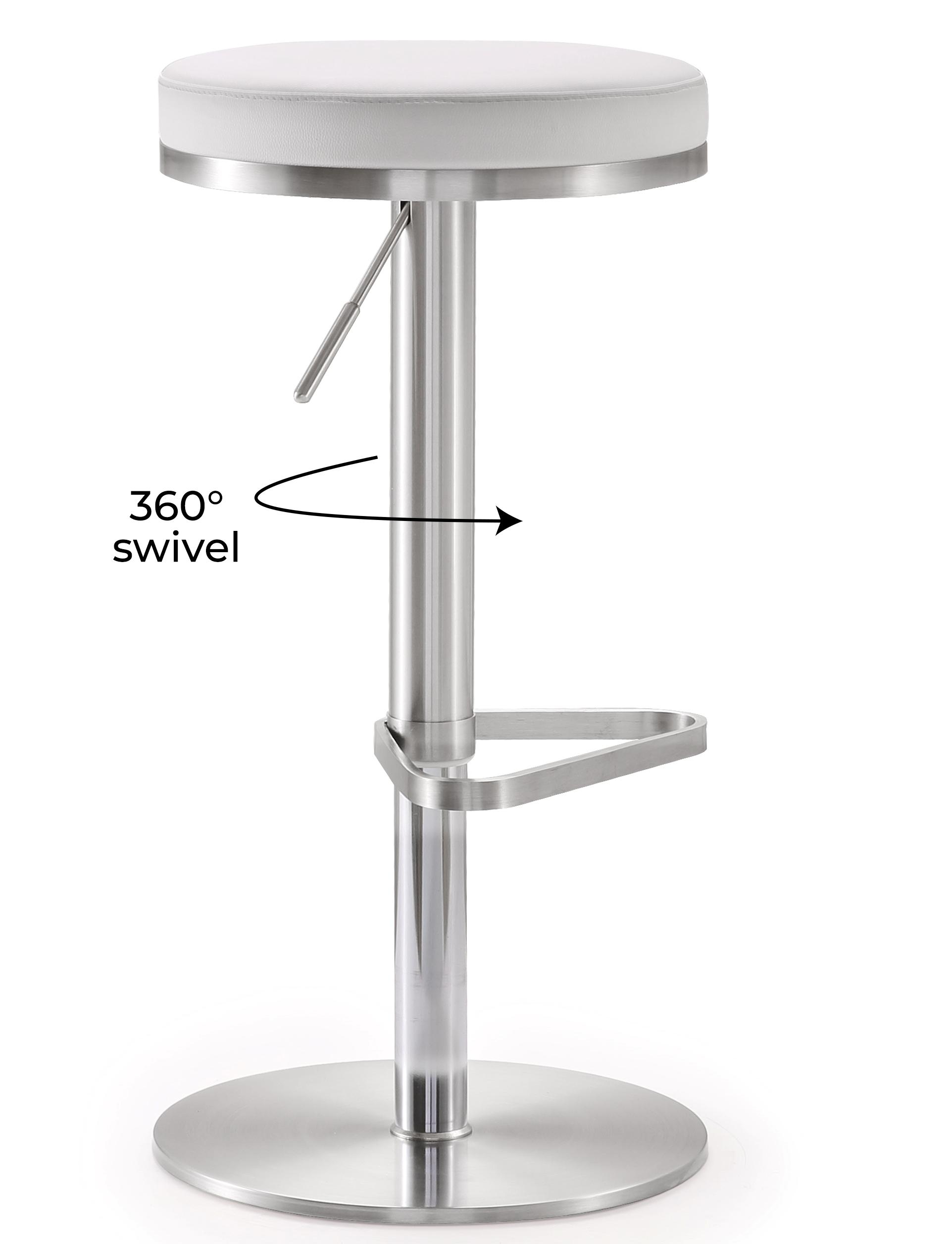 Annabelle White Lexi Steel Adjustable Barstool - Image 8