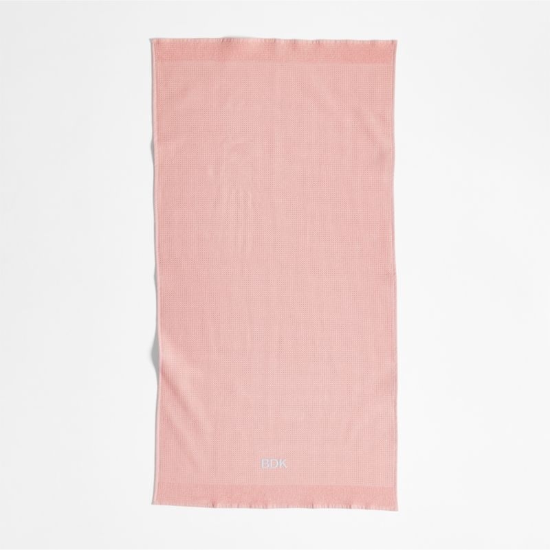 Pink 100% Organic Cotton Waffle Hand Towel - Image 5