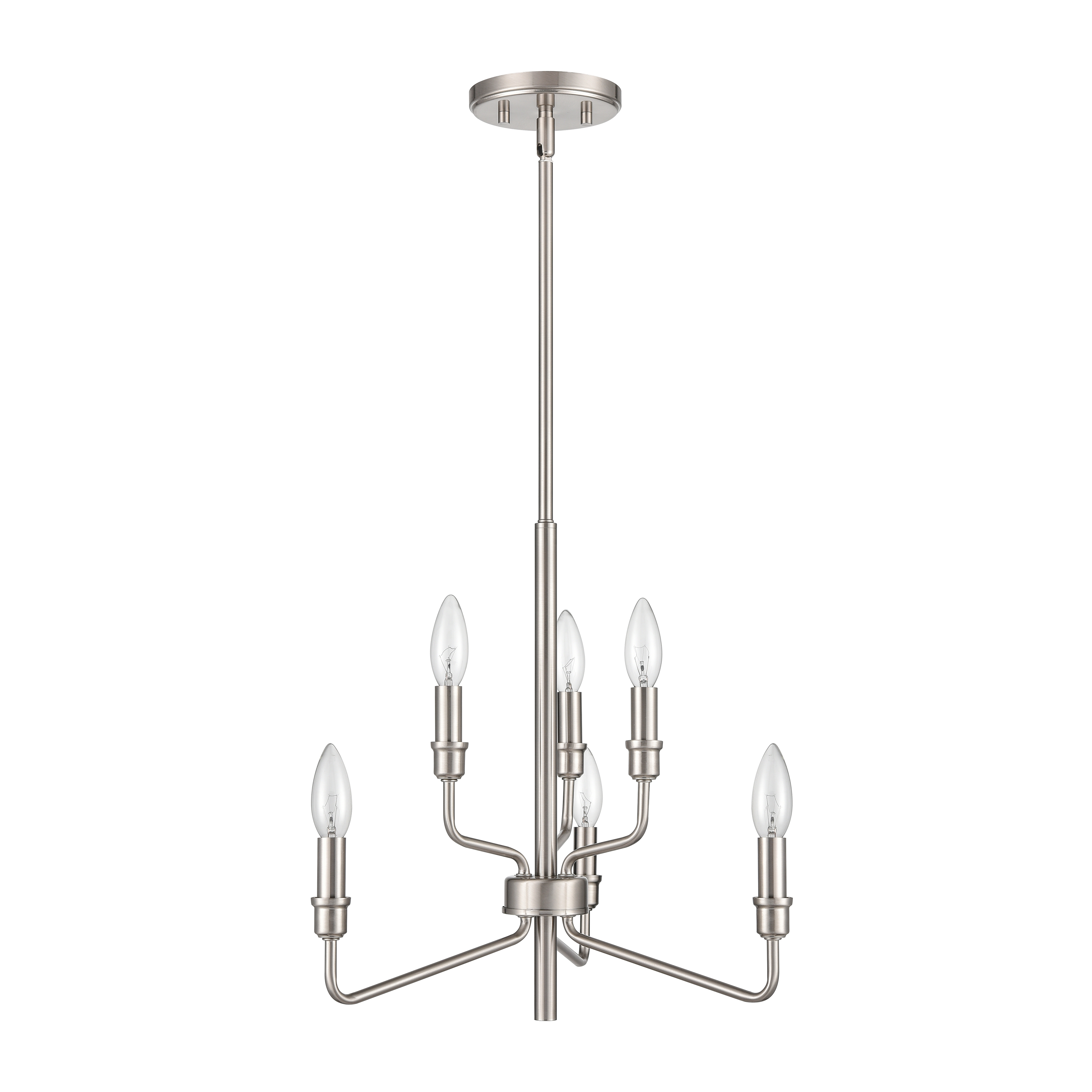 Saginaw 18'' Wide 6-Light Chandelier - Satin Nickel - Image 1