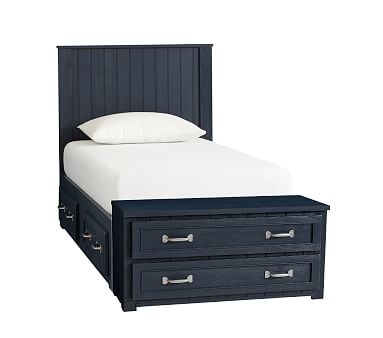 Belden Bed with Headboard &amp; End of Bed Dresser, Twin, Weathered Navy, Flat Rate - Image 0