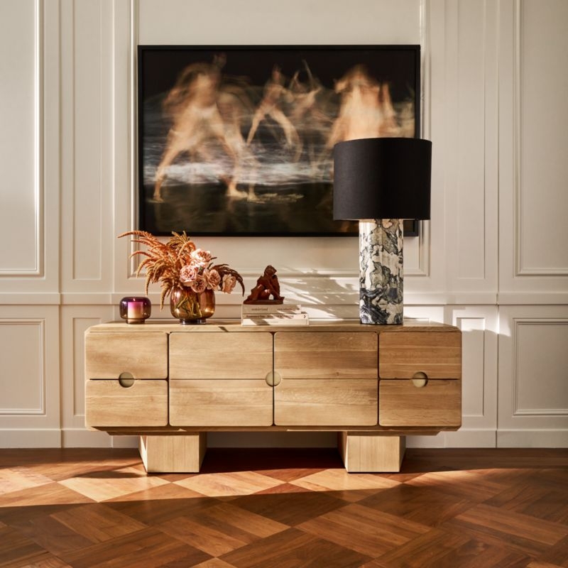 Bishop 72" Natural Oak Wood Credenza - Image 7