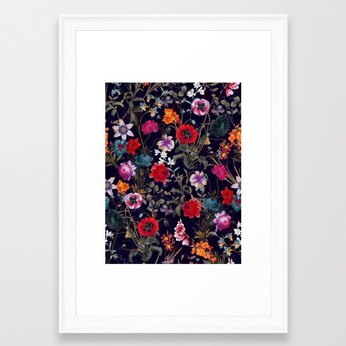Midnight Garden Xix Framed Art Print by Burcu Korkmazyurek - Scoop White - Small 13" x 19"-15x21 - Image 0