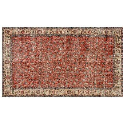 One-of-a-Kind Laron Hand-Knotted 1960s Turkish Red/Brown 5'2" x 8'10" Area Rug - Image 0