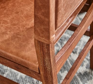 Segura Leather Dining Side Chair, Camden Brown Leg, Statesville Caramel - Image 1