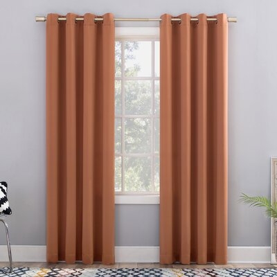 Cabral Basics Solid Color Room Darkening Grommet Single Curtain Panel - Image 0