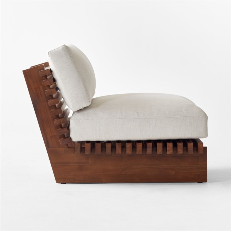 Taiko Stained Teak Outdoor Lounge Chair with Sunbrella® Cushions - Image 3