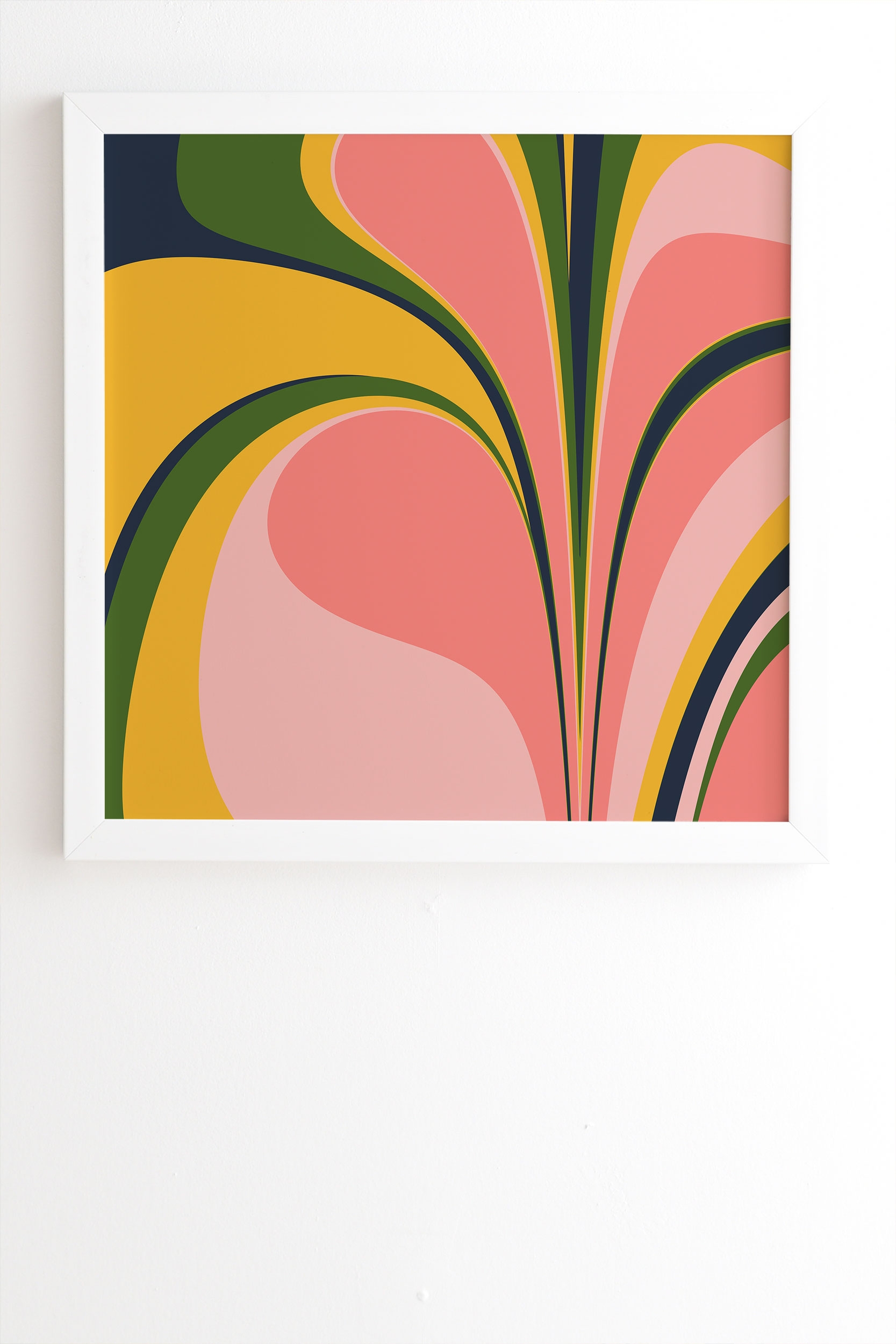 Color Swirl by June Journal - Framed Wall Art Basic White 20" x 20" - Image 0