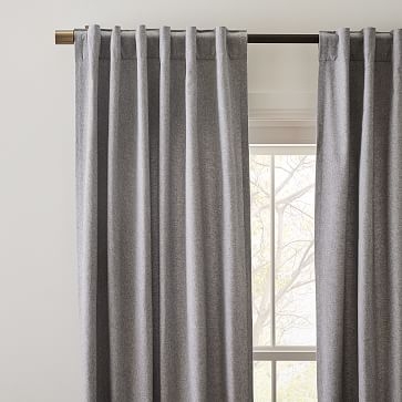 Solid Flannel Curtain Charcoal 48"x108" - Image 3
