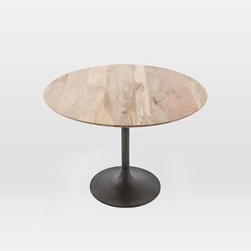 Tulip Pedestal Dining Table, Round, 44", Raw Mango - Image 1