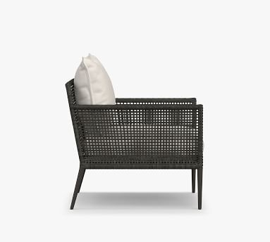 Cammeray Wicker Lounge Chair with Cushion, Black - Image 2