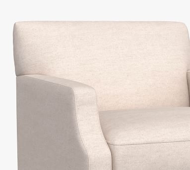 SoMa Hazel Upholstered Armchair, Polyester Wrapped Cushions, Basketweave Slub Ash - Image 4