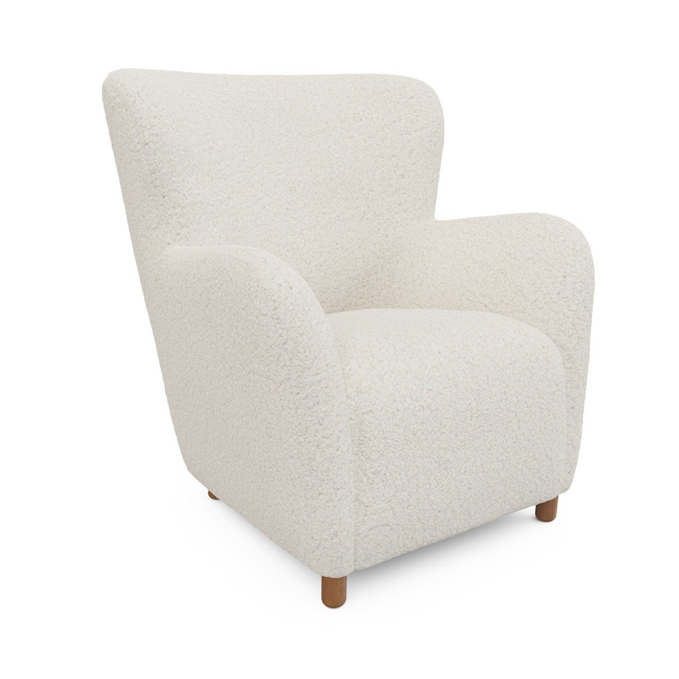 Archie 31.5" Lounge Chair - Short Shearling White - Image 0