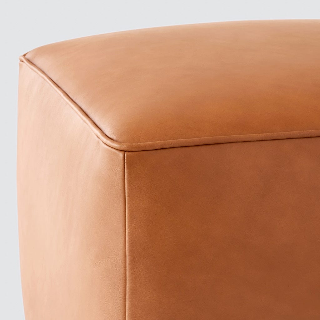 The Citizenry Torres Square Leather Ottoman | Large | Olive - Image 5