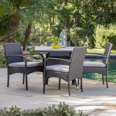Mathiatis Square 4 - Person 37" Long Dining Set with Cushions - Image 0