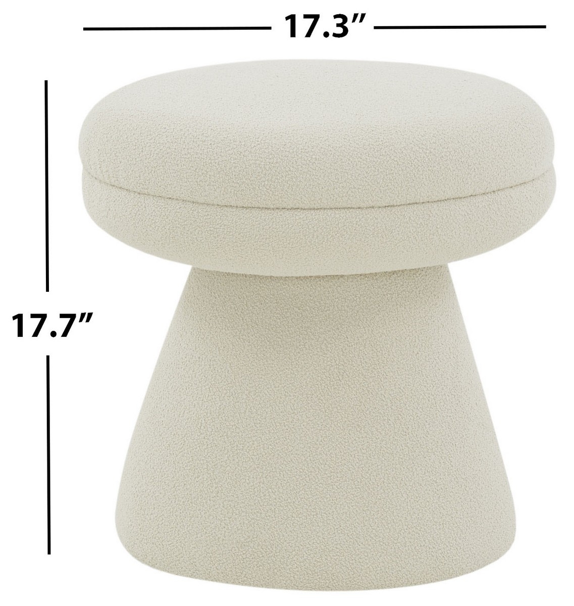 Gisella Boucle Ottoman - Taupe - Image 2