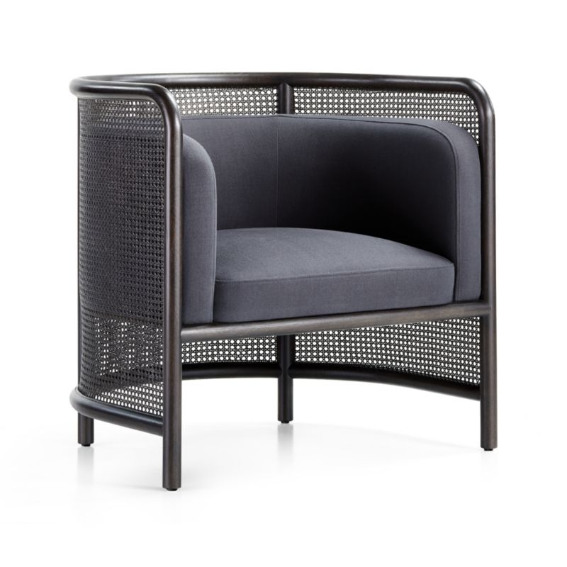 Fields Cane Back Charcoal Accent Chair (restock early july) - Image 6
