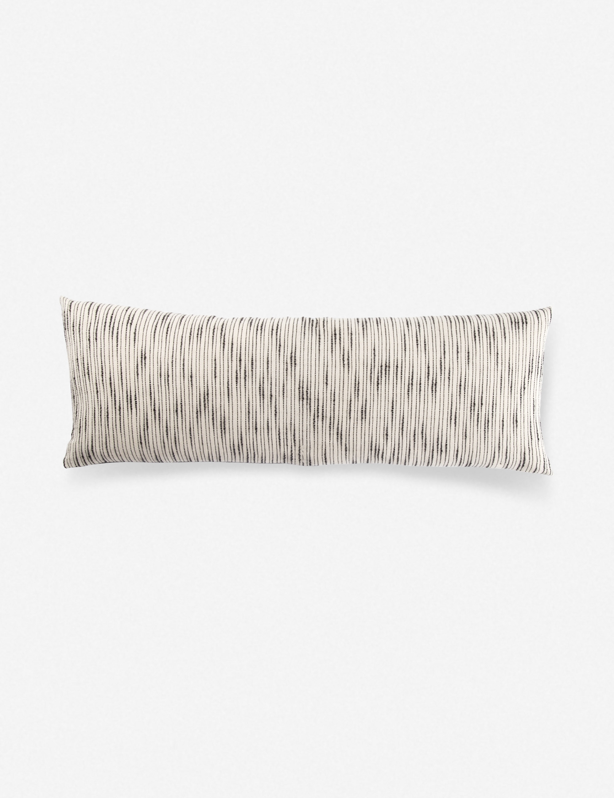 Peregrine Long Lumbar Striped Pillow, White and Gray - Image 0