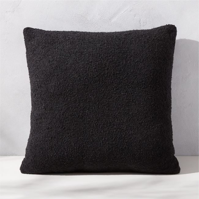 Silves Black Boucle Outdoor Throw Pillow 20''x20" - Image 0