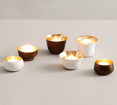 Helen Tea Light Candle Holders, White, Set of 3 - Image 3
